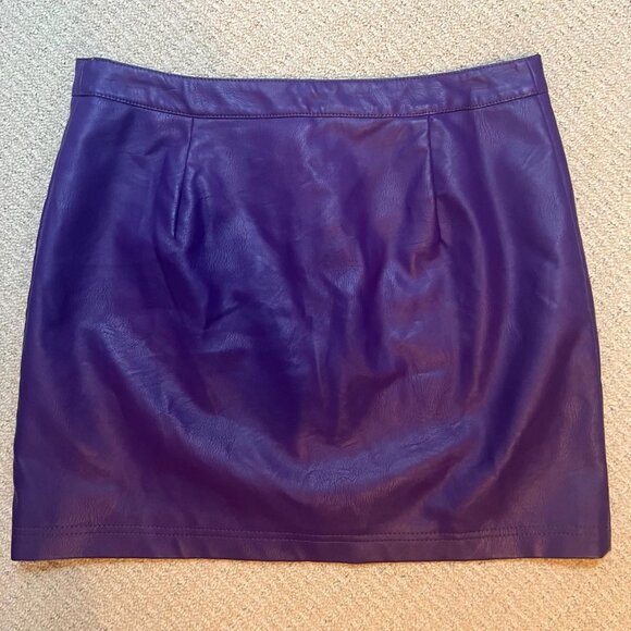 Top Shop Purple Pleather mini skirt size 10 - Picture 5 of 5